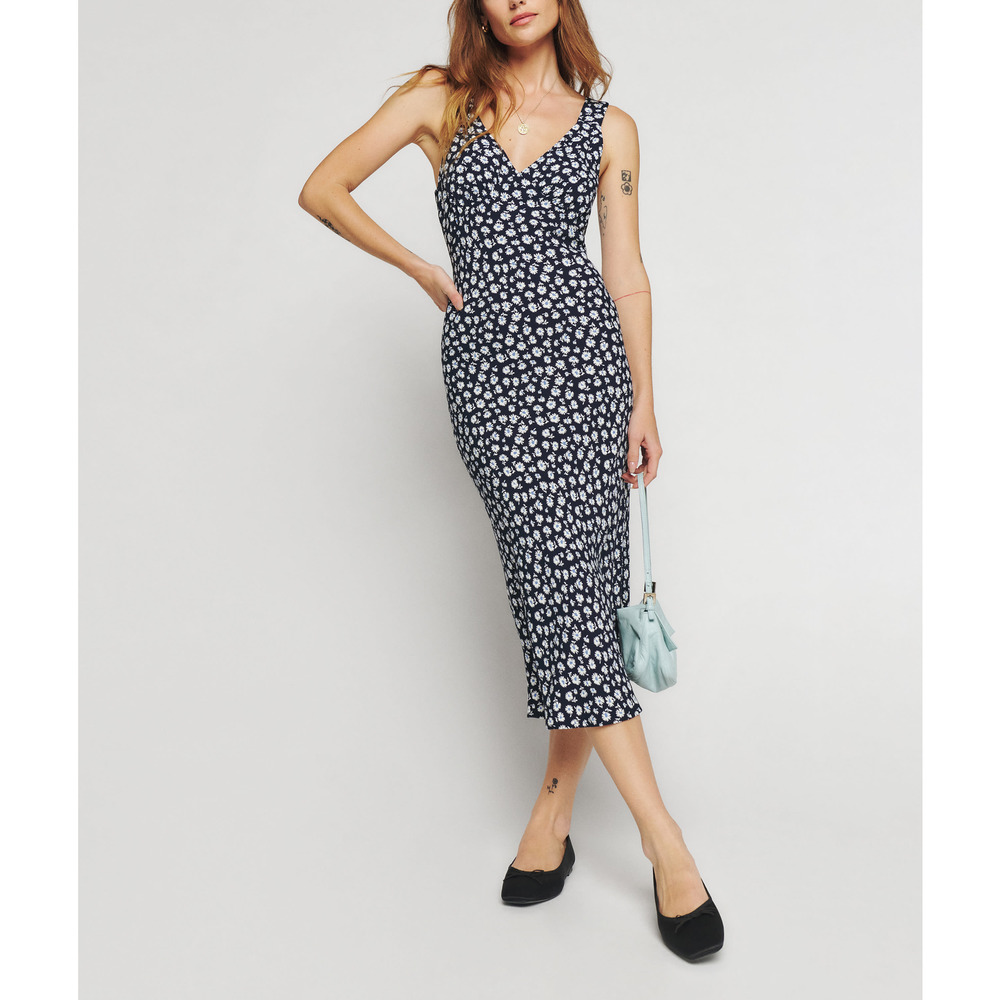 Reformation 'Beauden' Black V Neck Dress Size XS - NWT